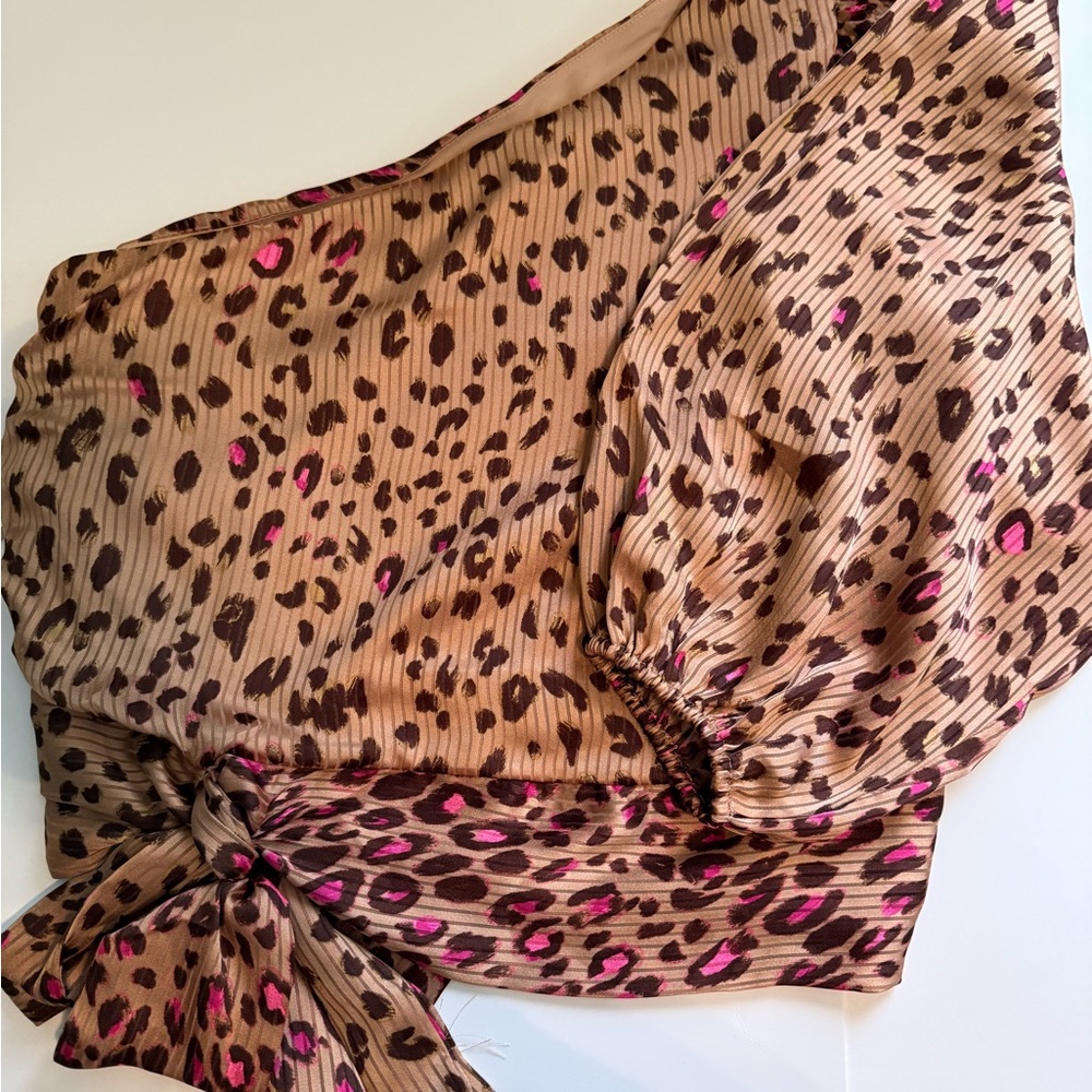 Express Brown and Pink Leopard Print Top